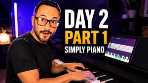 Jose practicing Simply Piano Day 2 Part 1 while learning Essentials 1 as a complete beginner.